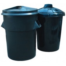 80 Litre Black Economy Plastic Dustbin W/Lid