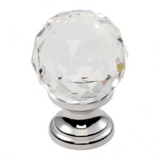 Lead Crystal Clear Faceted Knob - FTD670