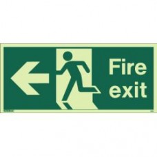 Fire Exit Man Arrow Left Sign