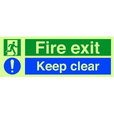 Photoluminescent Fire Exit Keep Clear